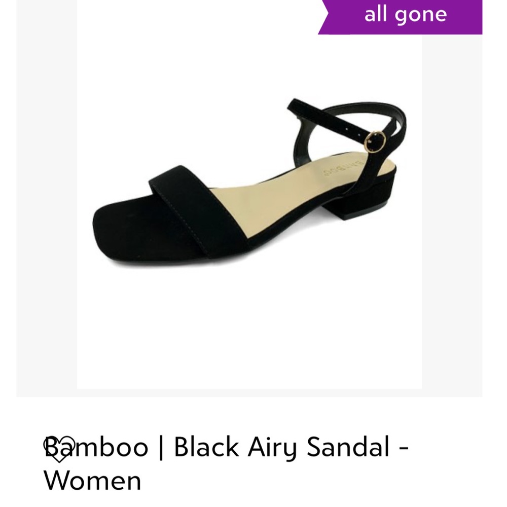 Bamboo black airy sandals size 10